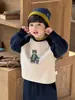 Sudadera de Invierno para Niños Ropa de Invierno para Bebé Forrada de Polar Espesa Estilo Invierno Cuello Redondo para Niños Ropa Cálida para Niños Top para Niños