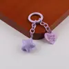 Cadena de Anillas de Primavera Colorida con Colgantes de Pentagrama y Corazón Accesorios de Cadena para Colgar Llaveros DIY Material de Cuentas
