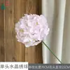 Flor de Hortensia Redonda de 2 Cabezas Hortensia de Cristal Decoración Guía de Camino para Hotel Restaurante Flor Artificial Escenario Fondo de Pared Escenografía Flor de Seda