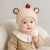Gorro para bebé para otoño e invierno, gorro de punto para bebés niños, gorro cálido y grueso que cubre las orejas para bebés e infantes, gorro de invierno