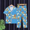 Pijamas de Primavera y Verano para Niños de Comercio Exterior para Niños y Niñas Solapa Manga Corta Pantalones Carto Kappi Barra Ropa para el Hogar Conjunto de Ropa para Niños
