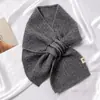 Bufanda Pequeña Corta para Mujer Otoño e Invierno Bufanda Tejida Cruzada Estilo Coreano Versátil Larga Cálida Colgante para el Cuello Perezoso Celebridad de Internet