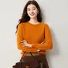 Suéter de cachemir 100% puro pronto para usar para mulheres, gola redonda, tricô pulôver solto, estilo básico preguiçoso, suéter de base
