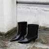 Botas Longas Ins de Cano Largo Estilo Minimalista para Mulheres Outono e Inverno 2026 Novas Botas de Cavaleiro Retro Bico Fino Afinando Salto Fino Botas Skinny