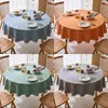Toalha de mesa redonda de algodão e linho japonesa à prova d'água à prova de óleo anti-queimadura descartável doméstica luxo leve mesa redonda grande toalha de mesa toalha de mesa tecido de toalha de mesa