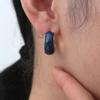 Pendientes Vintage Estilo Francés en Azul Klein, Diseño de Nicho con un Toque de Lujo, Estilo Minimalista Fresco, Pendientes con Aguja de Plata 925