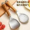 Cuchara para Arroz Acero Inoxidable 304 Cuchara para Arroz Creativa Garra de Gato Mango de Madera Cuchara Antiadherente para Arroz Pala para Arroz de Cocina