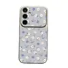 Capa com padrão floral branco em tela cheia adequada para Samsung S25FE 5G, capa macia, cobertura total, simples, moderna, personalizada, janela grande, anti-queda
