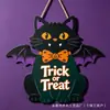 Placa de Madeira de Gato Engraçado para Halloween Transfronteiriça Estilo Americano Abóbora Gato Preto Decoração Atmosfera Festiva Artesanato