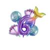 Globo de película de aluminio de 32 pulgadas con diseño de sirena digital transfronterizo, diseño de escena de cumpleaños infantil con temática de sirena