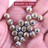 Accesorios de joyería con cuentas hechos a mano DIY aleación de plata Xizang mantra de seis sílabas cuentas de agujero grande cuentas de flor de oro incrustadas en plata antigua cuentas sueltas