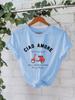 Camiseta de algodón puro de verano europeo y americano, manga corta, cuello redondo, comercio exterior transfronterizo, camiseta estampada con patrón americano, fábrica de comercio exterior femenina
