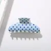 Nuevo pinza de tiburón colorida de lunares transfronteriza, pinza para el pelo semicircular de ABS, clásica y atemporal, accesorio para el pelo de pinza con estampado versátil