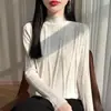 Suéter para mujer de AliExpress transfronterizo, tejido de punto para mujer con cuello semi-alto, nuevo suéter básico de invierno de moda estilo coreano