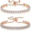 Pulseira de zircônia da moda transfronteiriça feminina nicho simples cristal pulseira de alta qualidade acessórios joias joias joias atacado