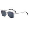 Óculos de Sol Novo Estilo para Homens, Moda Europeia e Americana, Armação Quadrada, Retro de Alta Qualidade, Hastes Slingshot, Óculos Transfronteiriços UV400