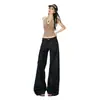 ¡OOTD del día 26!|Primavera 2026 Nuevo Color Crudo Retro Bloque de Color Costura Pantalones de Pierna Ancha de Cintura Baja