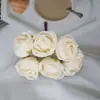 Corona DIY de simulación Tocado Mori estilo europeo Brote de té Brote de rosa vintage Material de decoración Accesorios un manojo de 6