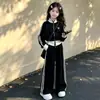 Elegante y casual conjunto de dos piezas para niñas, perfecto para primavera y otoño, duradero y versátil, adecuado para estudiantes de primaria