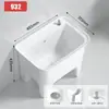 Fregadero de Cerámica para Fregona de Balcón, Cubeta para Fregona de Piso, Fregadero de Pie para Fregona Doméstica de Baño