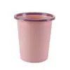 1832 Cubo de basura a rayas de color contrastante herramientas de limpieza para el hogar cubo de basura cubo de basura para sala de estar dormitorio
