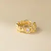 Anel Nalan S925 Prata Esterlina Exquisito Vintage Escovado Flor de Íris Renda Resistente Diamante Brilhante R03270