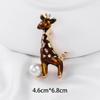 Broche de ciervo sika con diseño de cristal de metal para mujer, accesorio de abrigo, ropa, ambiente de moda, alfiler fijo, joyería