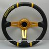 Couro de fibra de carbono couro careca fosco fluff volante modificado volante de corrida 14 polegadas pvc côncavo volante universal