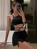 Traje de baño Conservador Estilo Ins Coreano de Alta Gama con Malla de Encaje para Pecho Pequeño, Estilo Falda, Puro Deseo para Mujeres