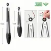 Pinzas para Alimentos de Silicona Transfronterizas, Pinzas para Barbacoa de Acero Inoxidable Resistentes a Altas Temperaturas de 7 Pulgadas 9 Pulgadas 12 Pulgadas, Pinzas para Pan Frito