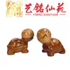 Escultura em Madeira de Cipreste de uma Tartaruga Fofa e Boba, Tartaruga de Laca de Madeira Yiming Xianyuan, Ornamento Animal Criativo