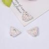 Aleación plata opaca mariposa trébol de cuatro hojas accesorios huecos plateado deseo imitación plata plata lisa incrustado accesorios de cuentas de jade
