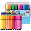 Deli 70655 Plumas de Acuarela para Estudiantes de Primaria con Sellos, Plumas de Colores Lavables para Dibujar a Mano Infantil 36 Colores