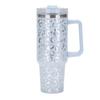 Amazon nuevo vaso con asa de 40 oz estampado de leopardo gran capacidad vaso antiderrame para exteriores de coche portátil hielo bully vaso para coche