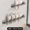 Estante para Pantuflas de Baño, Estante de Almacenamiento sin Perforaciones para Baño, Organizador de Zapatos, Estante de Drenaje para Pared de Inodoro