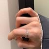 Anillo de bambú con circonita cepillada, ligero, de lujo, nicho, exquisito, de alta gama, con apertura ajustable, para dieta, nueva joyería de moda.