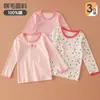 Conjunto de 3 piezas de ropa de otoño de algodón puro para niñas y pantalones, camiseta de manga larga de algodón para niños de primavera y otoño, top de algodón para niña pequeña, top para bebé