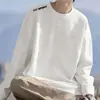[Envío Rápido] Camiseta de Manga Larga para Hombre, Ropa Interior de Otoño para Hombre, Corte Holgado, Capa Base Elástica, Camiseta Estampada para Hombre