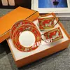Suministro directo transfronterizo Juego de taza de café H de moda Juego de té de la tarde europeo taza de té negro café 2 tazas 2 platos caja de regalo