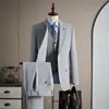 Traje de Solapa con Perlas de Lujo Ligero para Hombre, Atuendo Profesional Casual de Negocios para el Trabajo, Ropa Formal para Novio y Padrinos