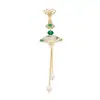 Ventilador Ruyi Antigo Folha de Bambu Borla Cheongsam Pingente de Aba Exquisito Aba Pendurada Broche Bucksworth Acessórios Hanfu de Uso Duplo