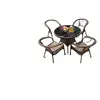 Juego de mesa y sillas de exterior con sillas de ratán, juego de mesa y sillas pequeñas de ratán para patio de tres piezas, juego de mesa y sillas de café de ocio para relajación al aire libre