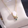 Collar de plata de ley con diseño de caballo ojo de caballo glutinoso fino de jade 2023 para mujer, colgante versátil, accesorios de cadena para clavícula de bambú, colgante