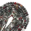 Pedra de sangue africana contas redondas contas soltas contas de jade natural material para contas acessórios de colar de gemas diy contas redondas