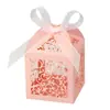 Caja de dulces cortada a láser con patrón de estilo europeo, caja de papel para dulces de boda, decoración de ventana tallada en papel, caja de dulces de cumpleaños