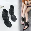 Sandálias Romanas de Cano Alto Abertas Versáteis de Verão Populares Vietnamitas Atacado Fivela Retro Confortáveis Sapatos Baixos