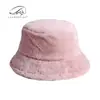 Sombrero de Pescador de Color Sólido Estilo Coreano de Piel Sintética de Conejo para Mujer, Estilo Japonés, Nuevo Versátil Grueso Cálido de Ala Corta