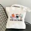Bolsa de Lona Estampada Arco-Íris Professor Dia do Professor Bolsa de Ombro Estudante Moda Portátil Bolsa de Compras Comércio Exterior