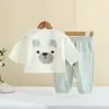 Novo Conjunto de Pijama de Verão Fino e Respirável para Crianças Bebê 33101 Pijama Confortável de Duas Peças