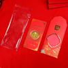 Año de la Serpiente Moneda de Oro Sobre Rojo Zodiaco Serpiente Moneda de Lámina de Oro Sobre Rojo